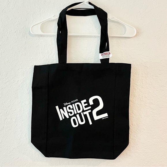NEW Disney Pixar Inside Out 2 Black Canvas Tote Bag - Picture 1 of 4